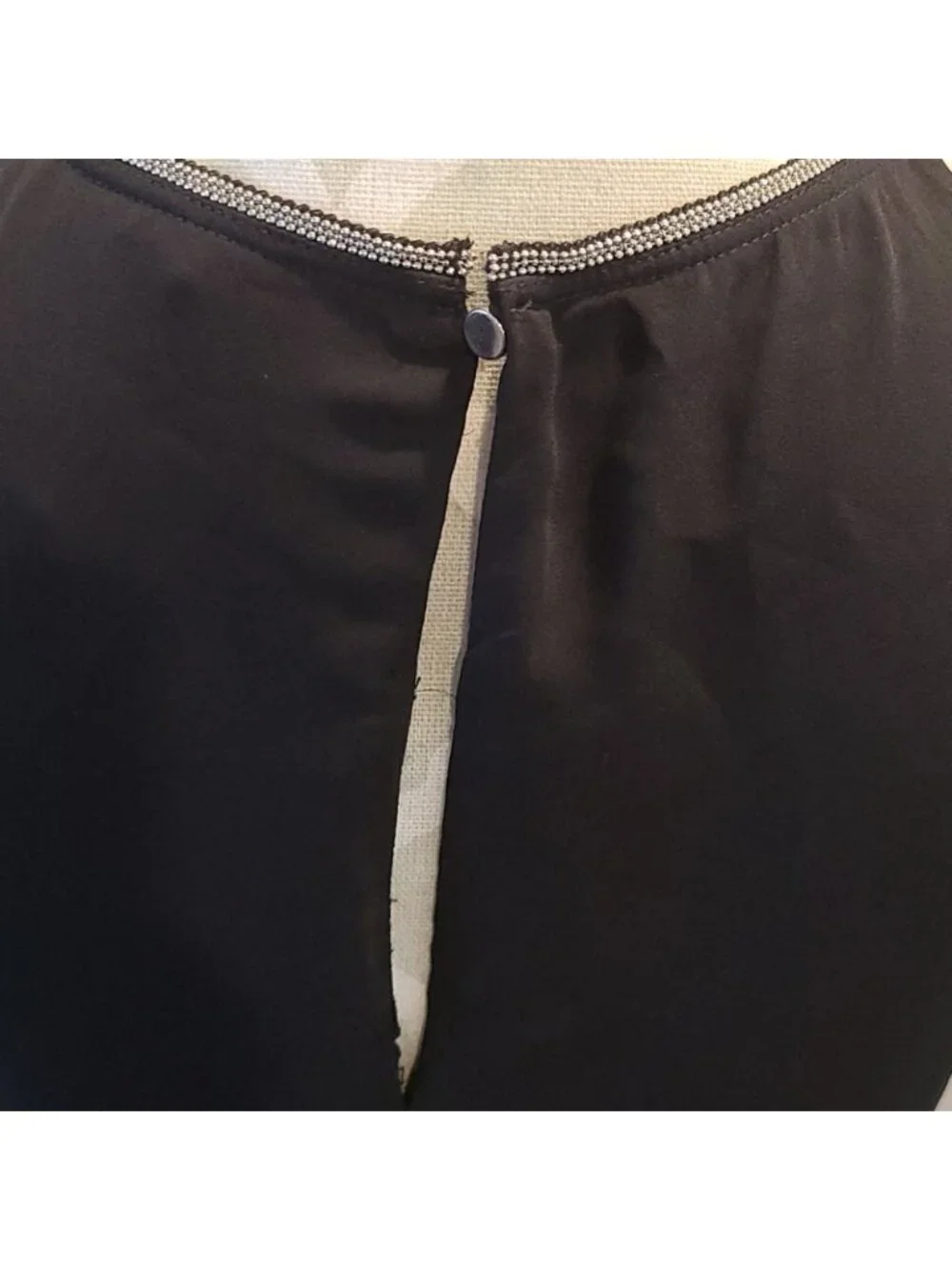 H&M black 2 layer semi sheer dress w/ silver trim